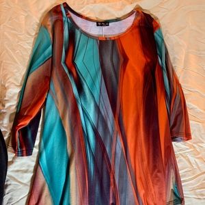 Gorgeous teal and rust 2x plus tunic